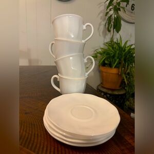 Set of 4 Arcopol France Trianon Teacups and Saucers